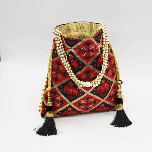 Batwa  | Potli Bags Or Batwa Or Wristlets With Pearl Handle